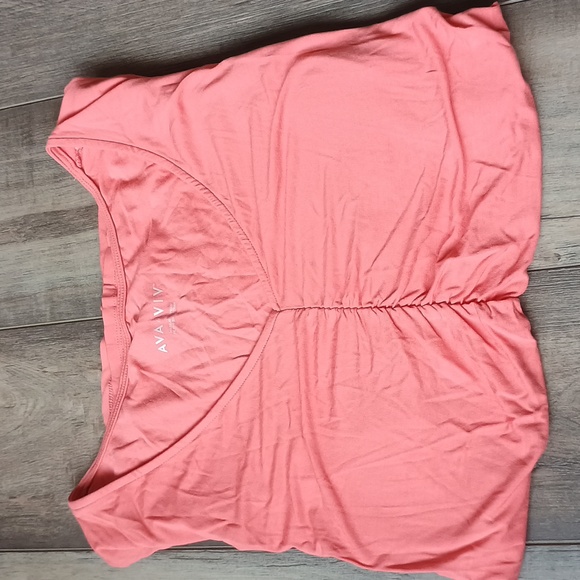 Women's Long Sleeve Ruched Knit Top Ava & Viv Coral size 2X - Picture 12 of 12